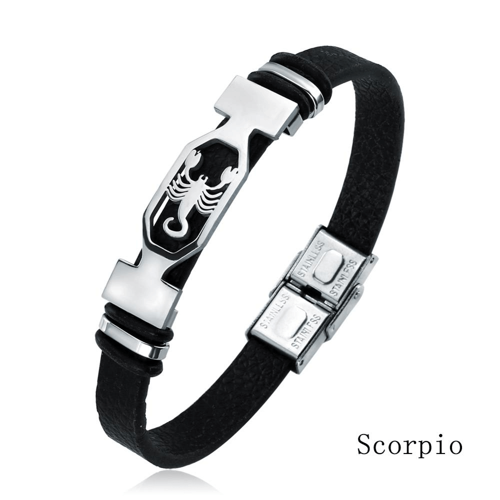 Scorpio Leather Zodiac Bracelet for Scorpio