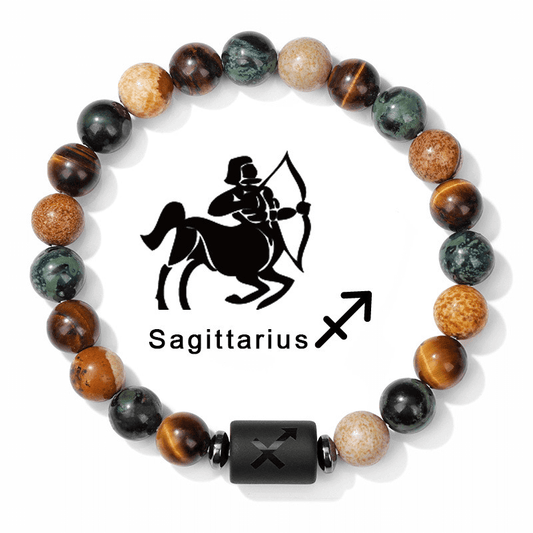 Sagittarius Natural Stone Bead Zodiac Bracelet for Sagittarius