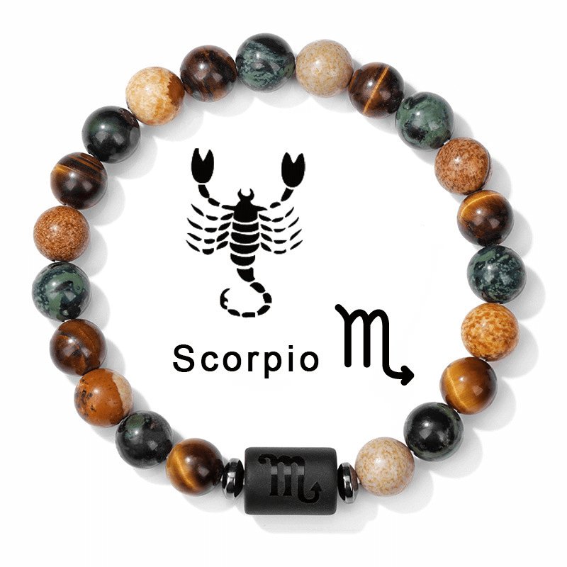 Scorpio Natural Stone Bead Zodiac Bracelet for Scorpio