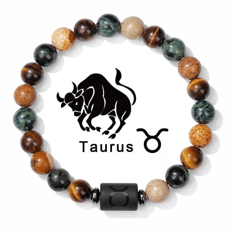 Taurus Natural Stone Bead Zodiac Bracelet for Taurus