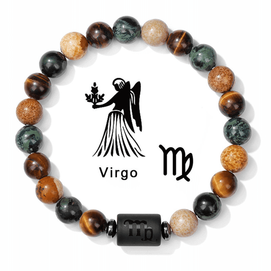 Virgo Natural Stone Bead Zodiac Bracelet for Virgo