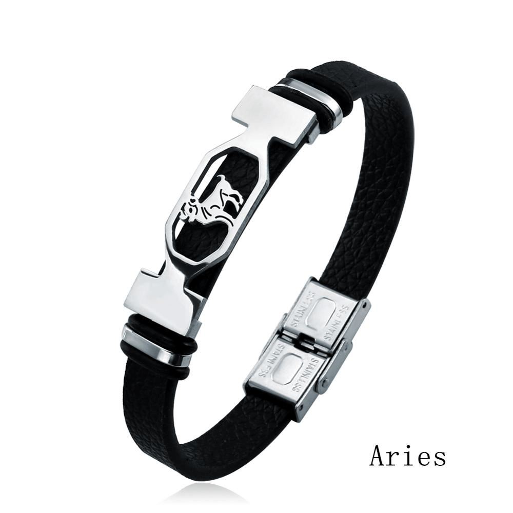 Aries Leather Zodiac Bracelet for Aries