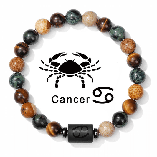 Cancer Natural Stone Bead Zodiac Bracelet for Cancer