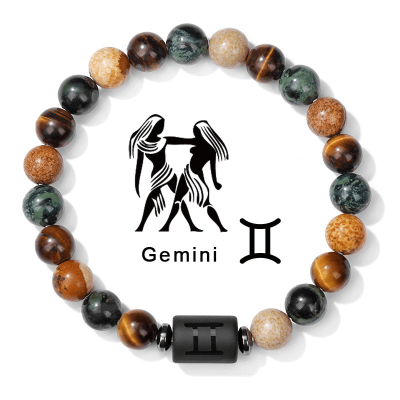 Gemini Natural Stone Bead Zodiac Bracelet for Gemini