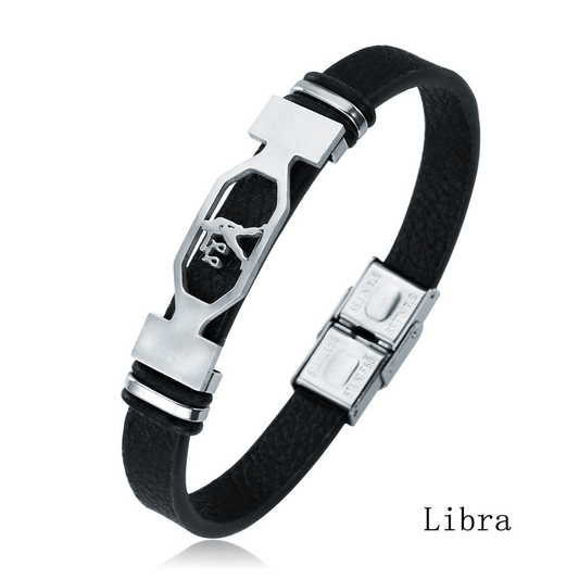 Libra Leather Zodiac Bracelet for Libra