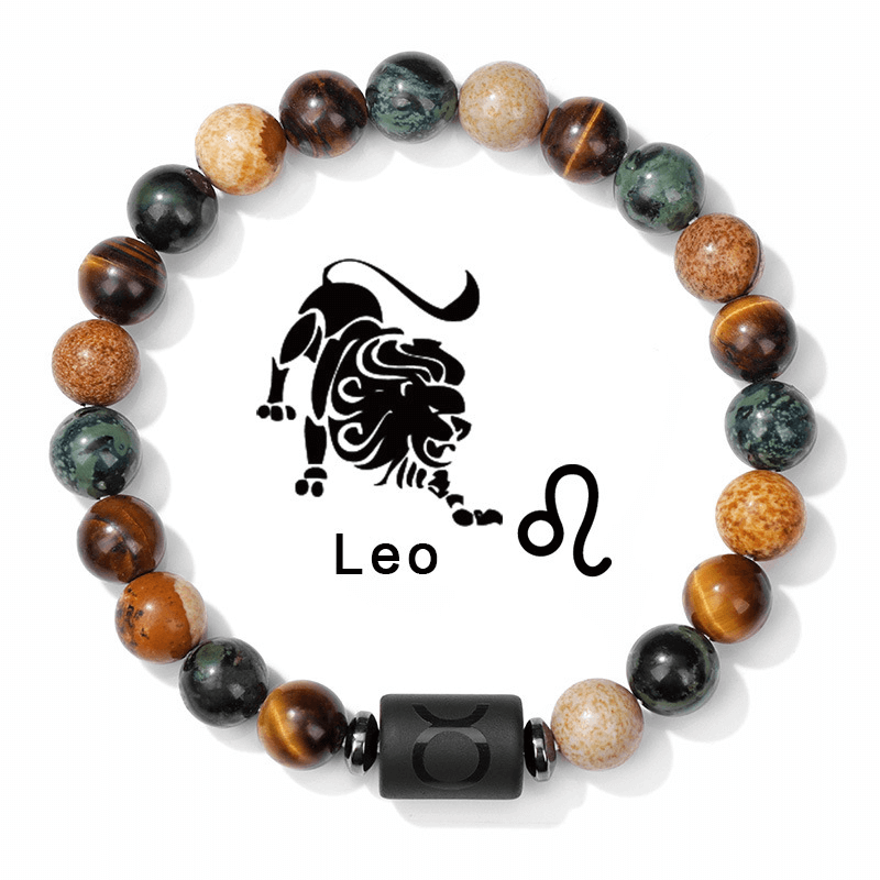 Leo Natural Stone Bead Zodiac Bracelet for Leo