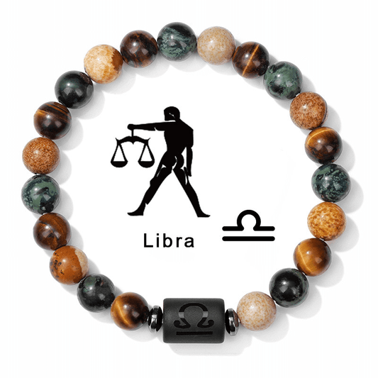 Libra Natural Stone Bead Zodiac Bracelet for Libra