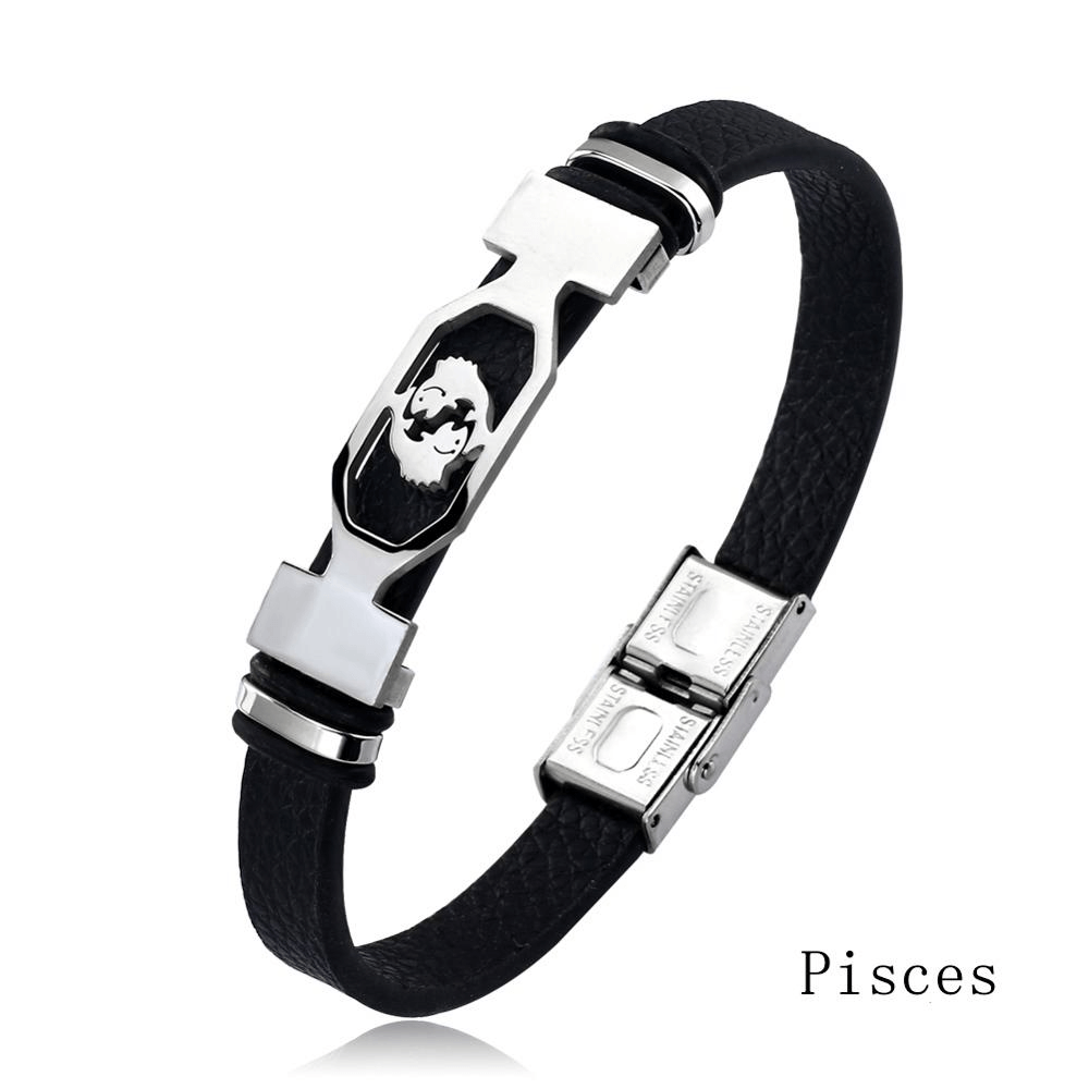 Pisces Leather Zodiac Bracelet for Pisces